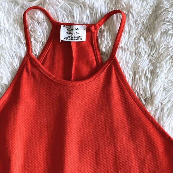 ✨SUMMER SALE✨ Orange Baby Doll Halter Mini Dress - Medium - Picture 3 of 5
